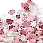 GemJelry 200Pcs Large Silk Rose Petals Artificial Scatter Flower Petals with Gift Box for Bridal Shower Romantic Night Wedding Aisle Reception Table Centerpieces Decor