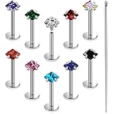 Xnsjeyy 20G 18G 16G Astm F136 Titanium Internal Thread Flat Back Earrings Nose Studs Tragus Helix Conch Cartilage Lobe Earrings Medusa Labret Snake Bite Monroe Lip Ring Piercing Jewelry For Women Men