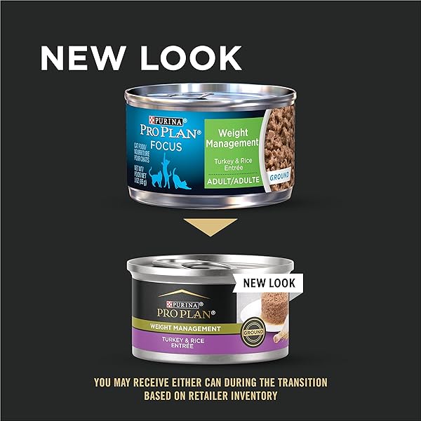 PURINA PRO PLAN WEIGHT CONTROL PATE WET CAT FOOD, SPECIALIZED WEIGHT MANAGEMENT TURKEY & RICE ENTREE – (PACK OF 24) 3 OZ. PULL-TOP CANS