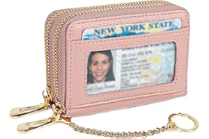 imeetu Rfid Credit Card Holder, Genuine Leather Businese Card Case, Rfid Blocking Wallet for Women & Men(Max - Pink)