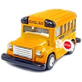 KiNSMART 4" Die Cast Metal Short School Bus with Pullback Action