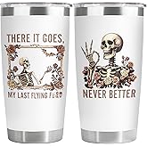 34HD Christmas Halloween Gifts, Skeleton Tumbler with Lid 20oz, Horror Coffee Mug, Skeleton Cup, Skull Travel Mug, Sarcasm Horror Christmas Gifts for Women