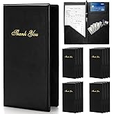 Lyellfe 12 Pack Restaurant Check Presenters, Guest Check Card Holder, PVC Leather Check Presenters for Servers, Black with Go
