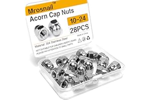 Mrosnail 10-24 Acorn Nuts Kit - 28PCS, 304 Stainless Steel, Metric Hex Cap Nut Assortment, Dome Head for Indoor & Outdoor Use