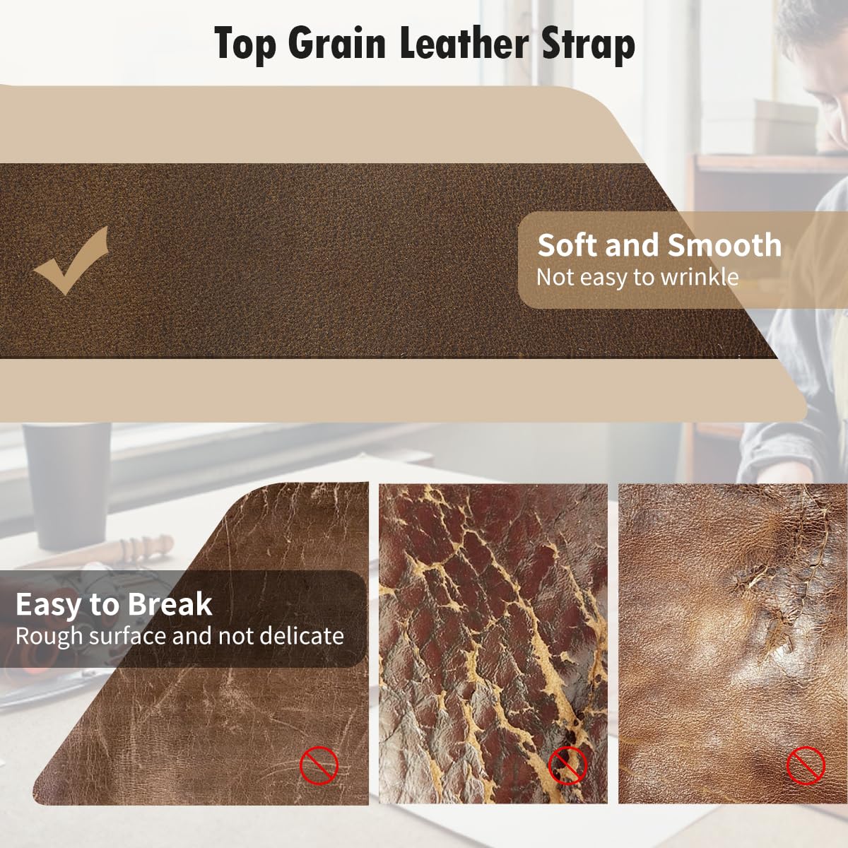 Jack&Chris 72.5 Inches Long Leather Straps for Crafts, 1 Inch Wide Leather Strips, Full Grain Leather for DIY Arts & Craft Projects, Fabric, Clothing, Dark Brown