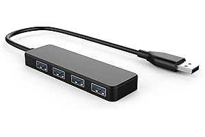 VRLLINKING USB Hub 3.0, USB multiport Adapter,USB Port hub,USB Splitter for Laptop, PC, MacBook, Mac Pro, Mac Mini, iMac, Surface Pro and More (Black-USB 3.0/0.3m)