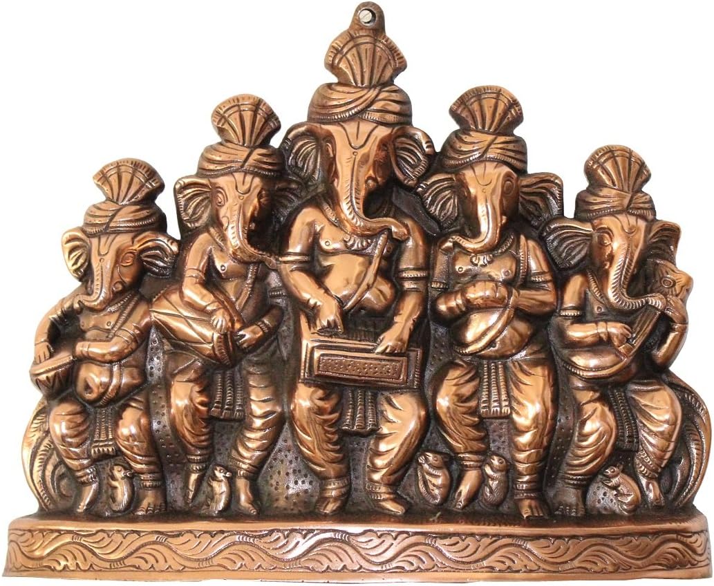 Apka Mart The Online Shop Lord Ganesh Wall Hanging Metal Showpiece (Copper | 13 Inch) for Room, Home Decor