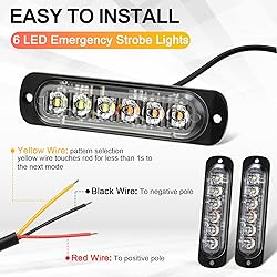 20 Pack LED Emergency Strobe Lights 6 LED Amber