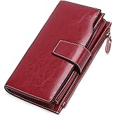 SENDEFN Women Leather Wallets RFID Blocking Clutch Card Holder Ladies Purse with Zipper Pocket