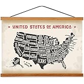 Magnetic Poster Hanger Frame for 20x30 20x28 20x20 Movie Music Posters Wall Art,Teak Wood Picture Frames for Large Canvas Diamond Map Decor, Living Room Calendar Banner Tapestry Photo Hanging Stand
