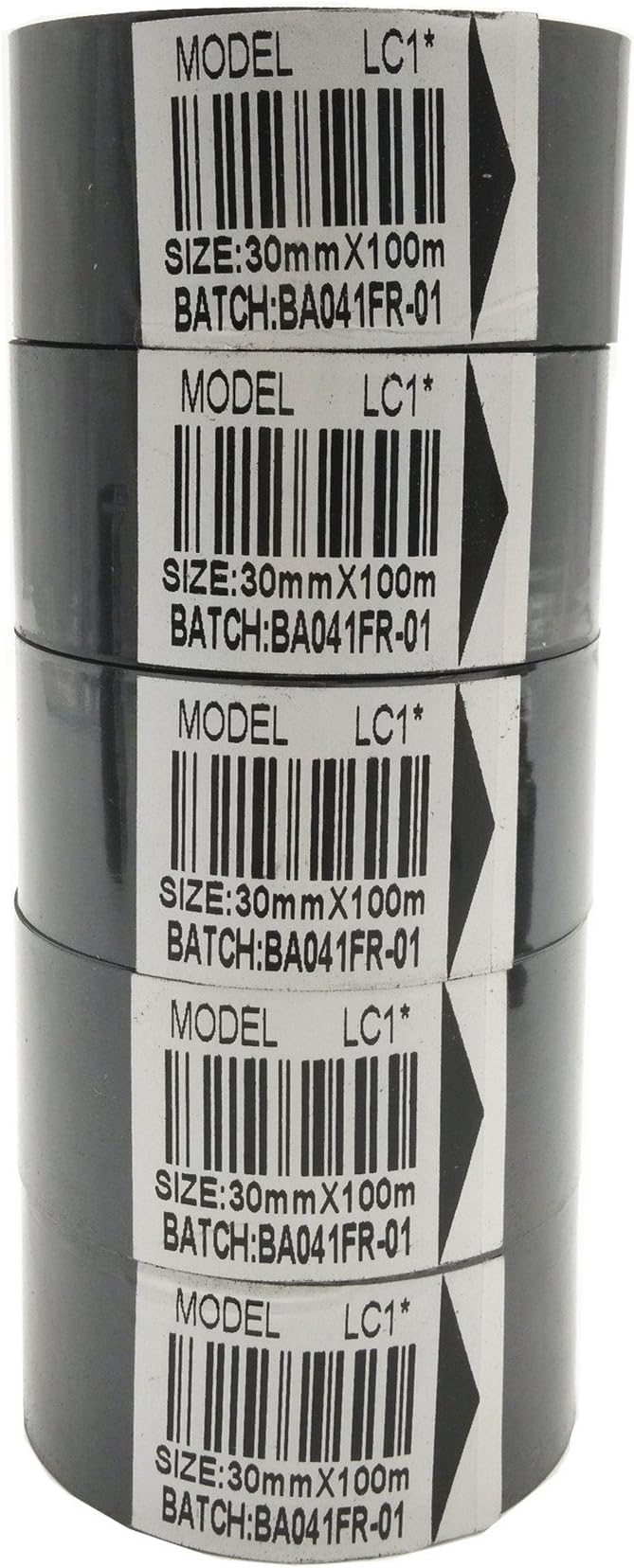 BAOSHISHAN5 Rolls Hot Stamp Ribbon Thermal Transfer Ribbon 30mm x 100m for Date Coder Hot Stamp Printer HP-241 241B 241S TJ-08 DY-8 DY-6 (Black)
