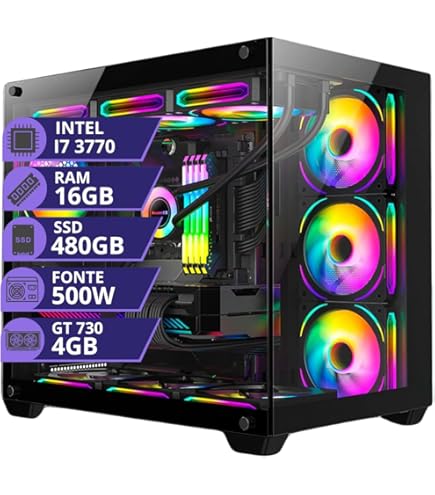 CPU GAMER INTEL CORE I7 3770 3,90 TURBO B75M SSD 480GB 16GB
