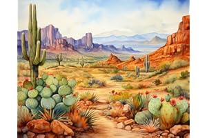 BelulaArt Arizona Cactus Desert Photo - Majestic Saguaro Cactus in the Stunning Arizona Landscape - Unframed, 8x10
