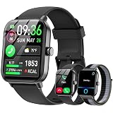 Smart Watches for Women/Men, Smart Watch for Android Phones and iPhone Compatible, Alexa Built-in, 1.8" Fitness Watches for Women, IP68 Waterproof /Bluetooth Call, Heart Rate/Sleep Monitor, Black