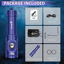 WINDFIRE TS08 Scuba Diving Flashlight, Super Bright