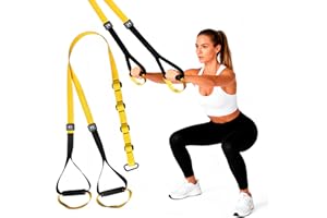 Home Suspension Straps Training Kit, Gym Bodyweight fitness All in One Workout for Full Body, with Safety Sign, Big Poster&Me