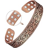 Feraco Pure Copper Bracelet for Men Women, Ultra Strength Magnetic Cuff Bangle for Men Women with 3500 Gauss Neodymium Magnets, 99.99% Copper Life Tree Jewelry, Adjustable