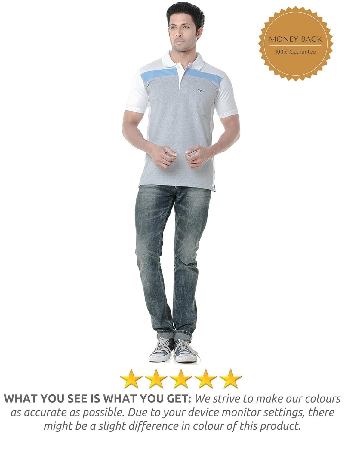 scatchite men's cotton half sleeve polo t-shirt