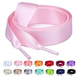 Booyckiy Flat Colorful Satin Ribbon Shoelaces