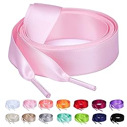 Booyckiy Flat Colorful Satin Ribbon Shoelaces