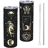 Haguckm Aquarius Constellation Tumbler Zodiac Coffee Mugs Stainless Steel Insulated Mug with Lid Straw Car Cup for Men Women Astrology Fans Birthday Gifts 20 Oz