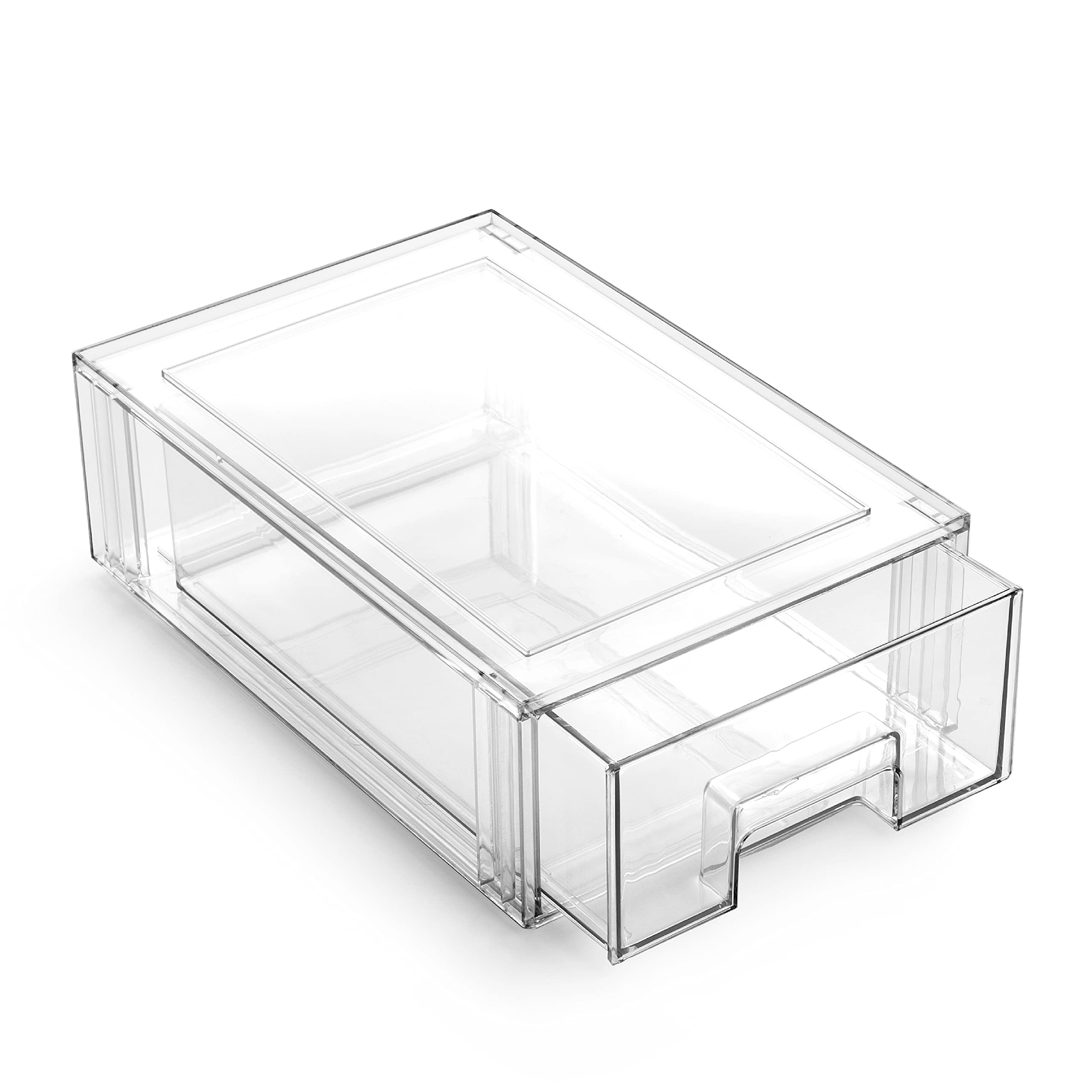 Photo 1 of BINO | Stackable Storage Drawers, Small - Clear | THE CRATE COLLECTION | Storage Bins With Drawers | Bathroom Organizers | Under Sink Organizer | Vanity Cabinet Home Organization