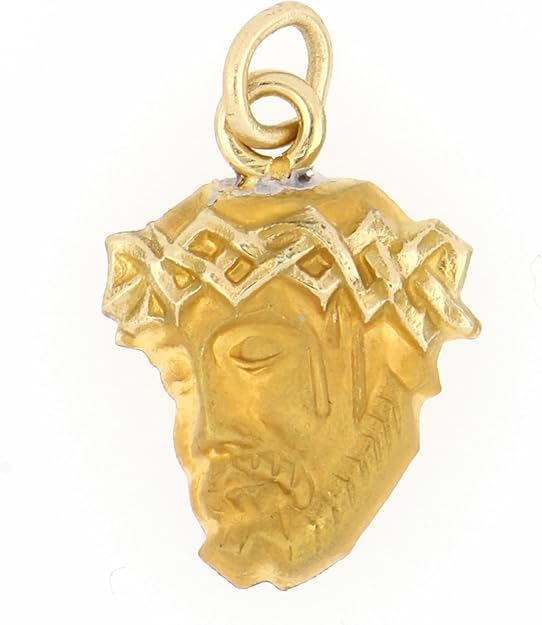 14K Gold Jesus Christ Head Pendant Jewelry