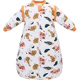 Baby Sleep Sack, TOG 2.5 Winter Wearable Blanket, Removable Long Sleeves Baby Sleeping Bag for Infants and Toddlers, Super Soft Warm Comfortable Sleeping Sack, Leaf, 0-6M
