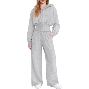 Arshiner Girls Sweatsuit 2 Piece Outfits Zip Up Hoodies Wide Leg Pants Sets | Kids Clothes, for 5-13 Years, Drop Shoulder, Lo