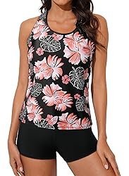 Aleumdr Womens Tankini Swimsuits Athletic 3 Piece