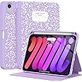 Supveco Case for iPad Mini 7 (A17 Pro) 2024/iPad Mini 6 2021 8.3 Inch with Pencil Holder-[Auto Wake/Sleep],Slim Protective Case with Soft TPU Back Cover for iPad Mini 7th/6th Generation-Lilac