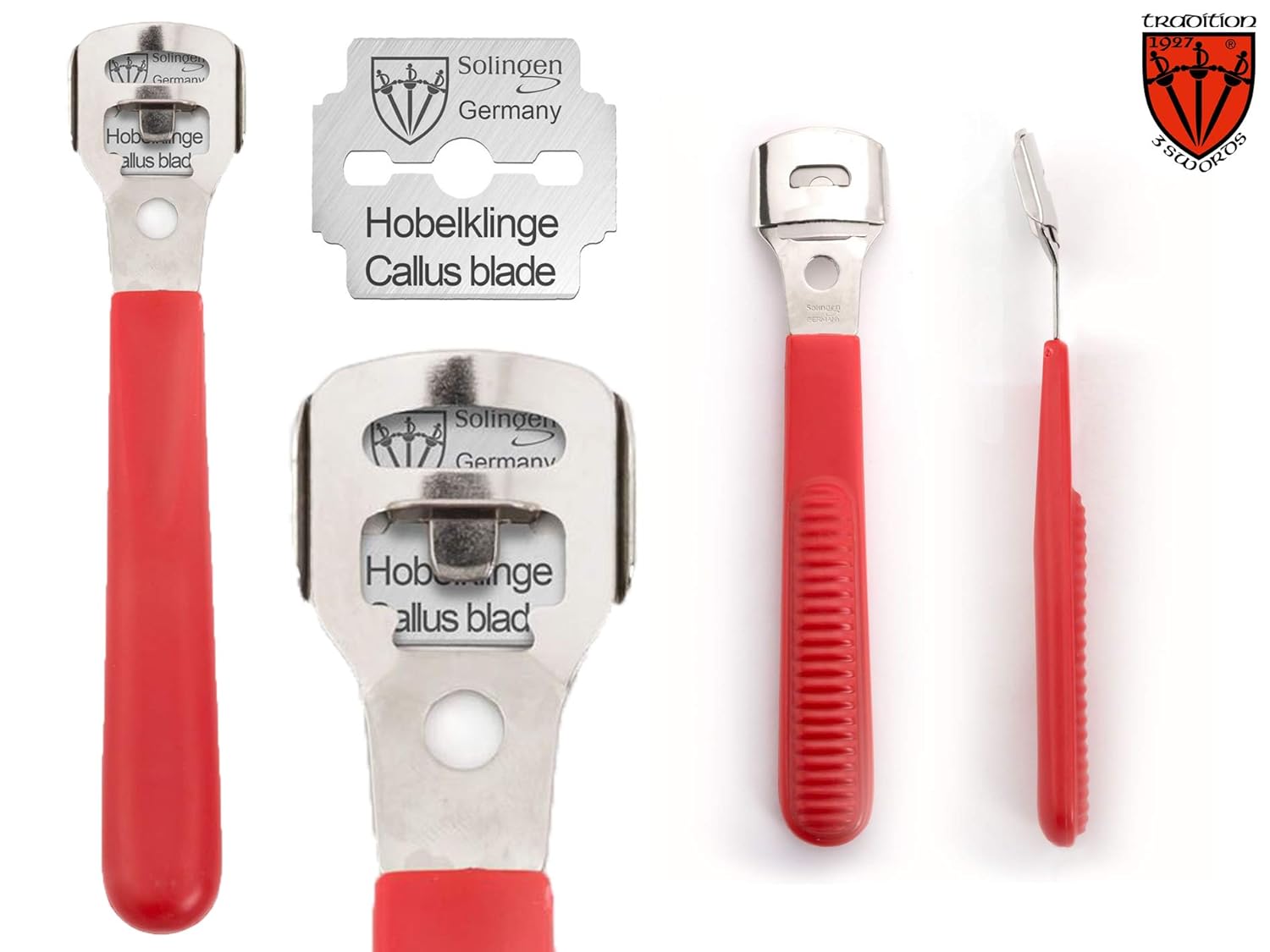 3 Swords Germany, brand quality corn plane callus remover shaver cutter eliminator razor WITH 10 extra sharp refill blades, professional pedicure foot care MADE in Solingen GERMANY by 3 Swords (55516) : Foot Rasps : Beauty