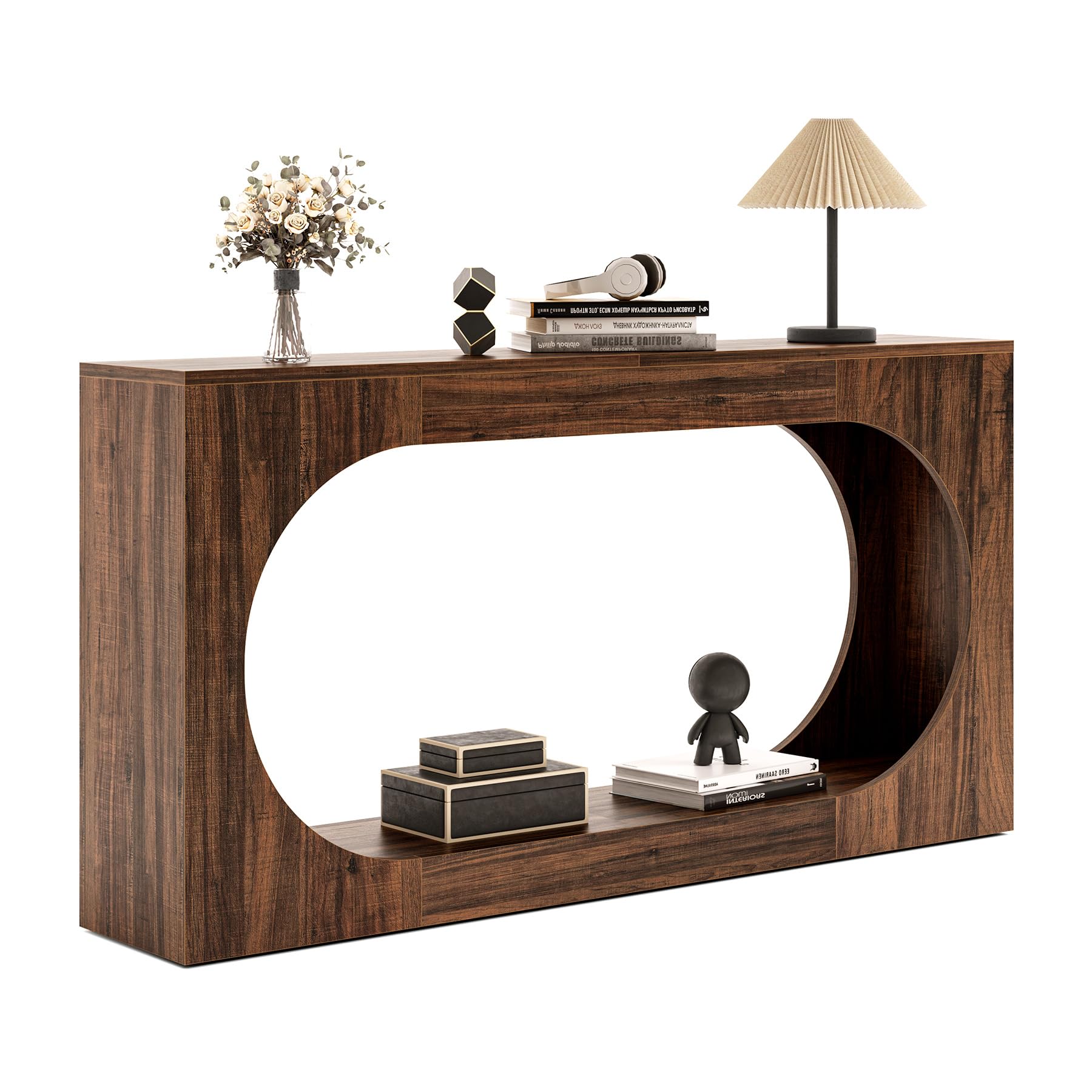 Photo 1 of **FOR PARTS ONLY/MISSING ASSEMBLY PIECES** LITTLE TREE Farmhouse Console Table, 63-Inch Narrow Wood Console Table Behind The Couch, Wood Entryway Table for Living Room, Hallway, Entrance, Brown