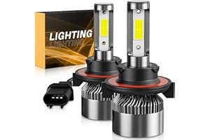 WISONDAP H13/9008 High/Low Beam 6500K Cool White, 60000LM 900% Brighter, Backup Plug & Play IP68 Waterproof Replacement with 2pcs 194 168 T10 2825 LED Bulb for Interior Light License Plate Lights