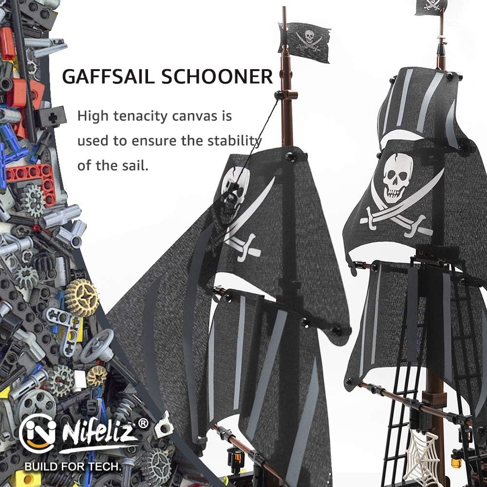 Nifeliz Black Hawk Pirates Ship Model Building Blocks Kits - Construction Set to Build, Model Set and Assembly Toy for Teens and Adult,Makes a Great Gift for People who Like Creative Play (1352Pcs): Toys & Games