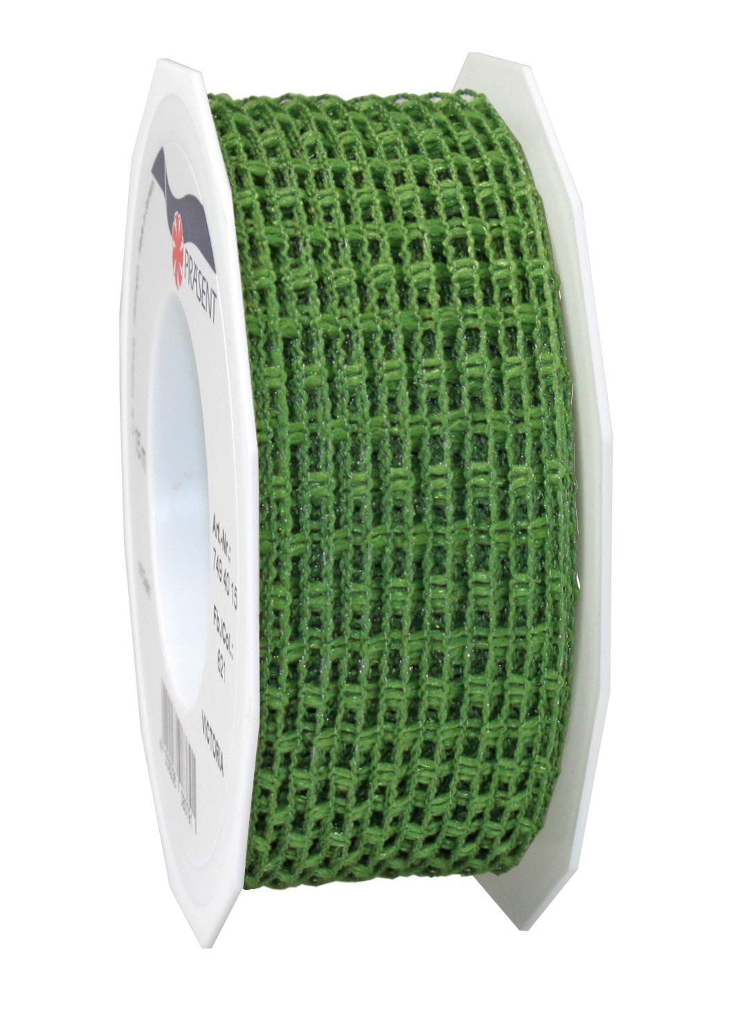 Präsent - Victoria Wired Ribbon Moss Green 15-m-Roll 40 mm Width