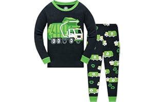 POPSHION Little Boys Pajamas for Toddler Clothes Set Planet Train Sleepwear Long Sleeve 100% Cotton 2 Piece Kids Pjs Size 1-10 Years