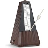 Ueteto Mechanical Metronome, Wood Grain | For Piano/Guitar/Drum/Violin, Bell Ring, For Beginners/Musicians, Loud Sound, 40-208BPM