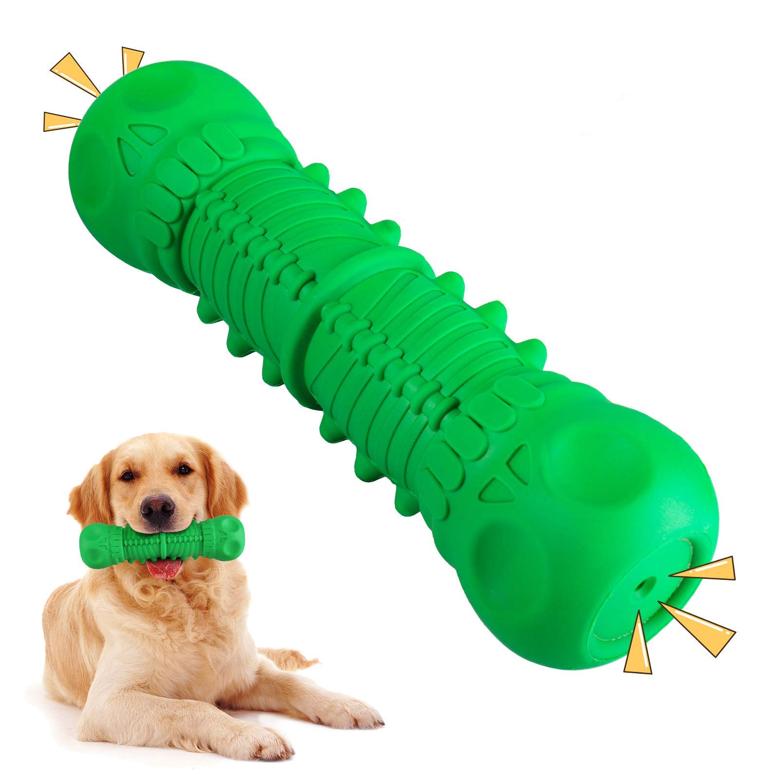 HALOVIE Dog Toys Indestructible, Dog Toys For Large Medium Dogs Indestructible, Squeaky Dog Toys For Aggressive Chewers, Indestructible Dog Chew Toys For Natural Rubber, Teeth Cleaning Chews