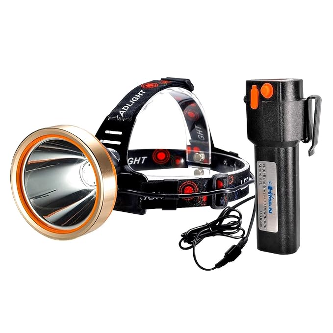 Headlamp,Best 18000mAh Rechargeable Headlamp LED Flashlight,HMAN 6000