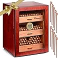 Marvero Cigar Humidors, Cedar Wood Humidor with Digital Hygrometer, Drawers, Humidifiers and Gold-Plated Hardwares. Cigar humidor Cabinet for Men Husband Father, 150 Cigars Capacity Rosewood Color