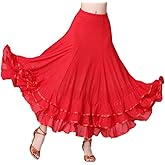 CISMARK Long Modern Flamenco Waltz Standard Ballroom Dance Fancy Training Skirt