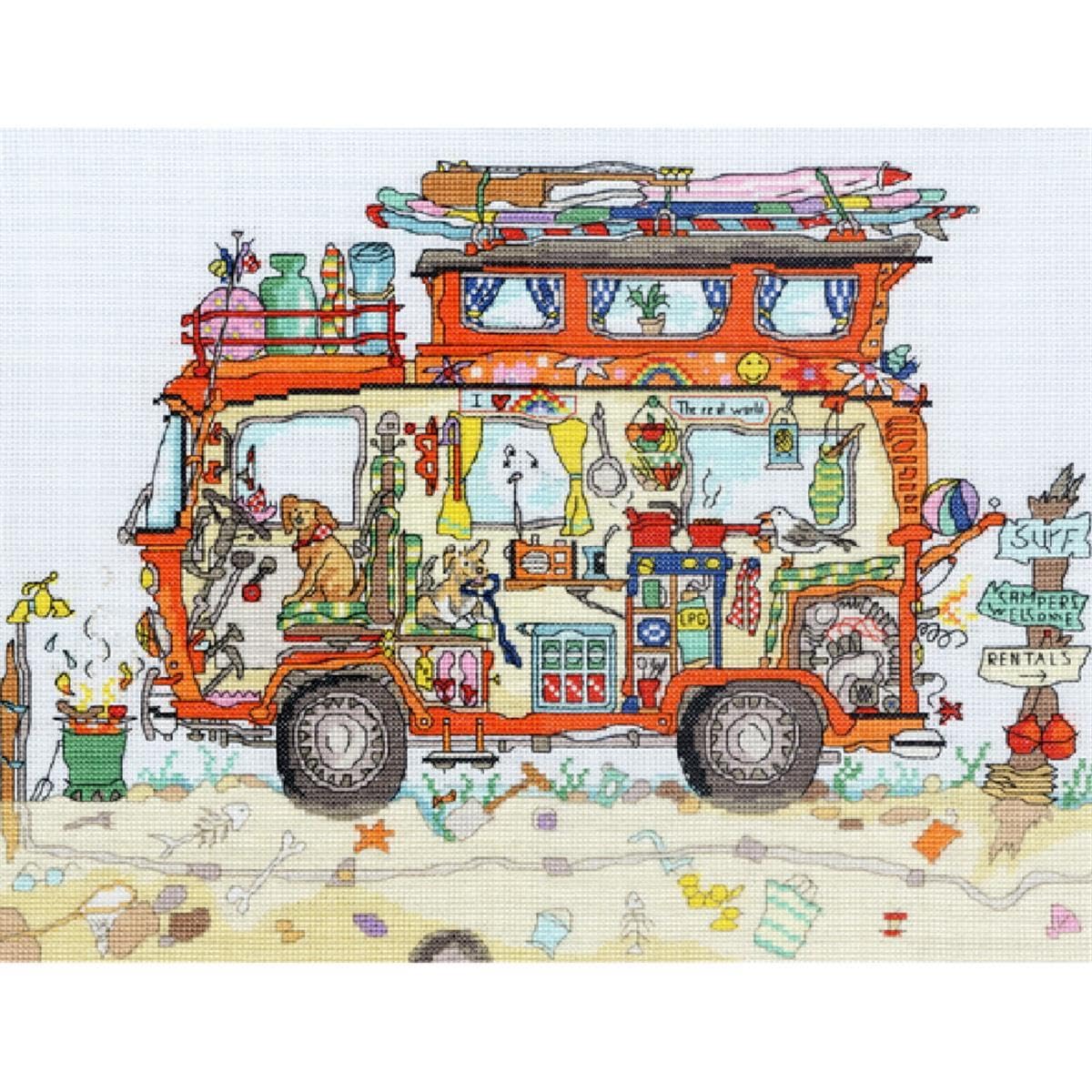Bothy Threads Cross Stitch Kit - Cut Thru' Camper Van