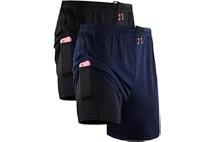 NELEUS Men's 2 in 1 Running Shorts with Liner,Dry Fit Workout Shorts with Pockets