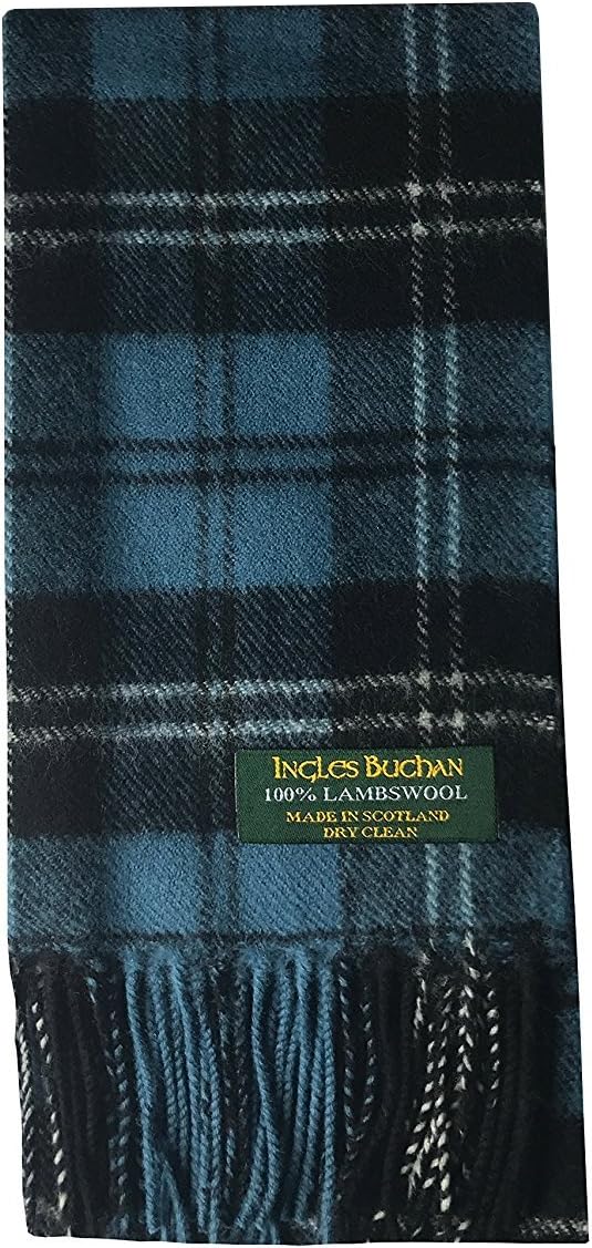 Pure Lambswool Clan Tartan Scarf Made In Scotland (Ramsay Blue)
