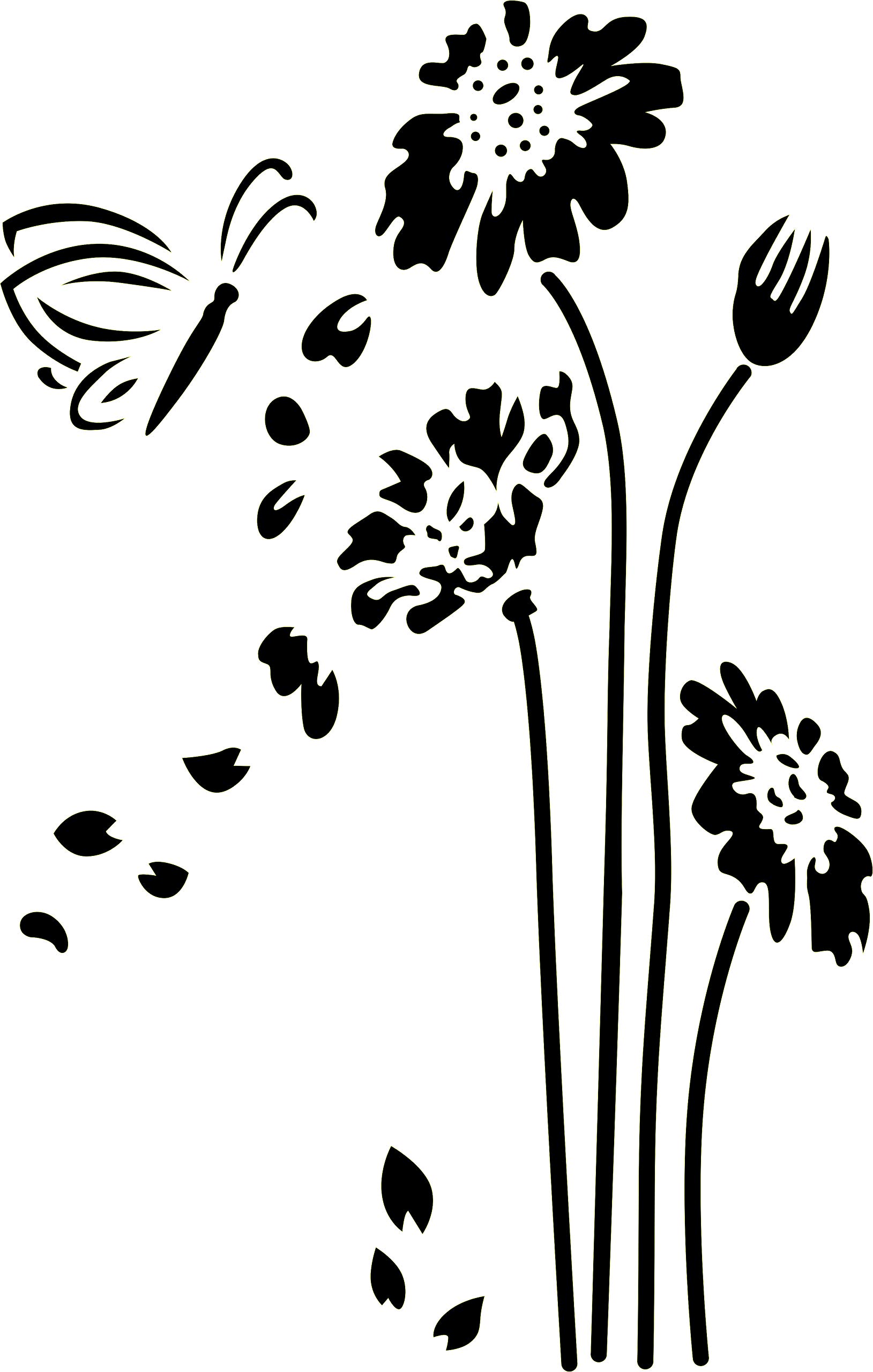 Flower Petal Wall Art Deco Stencil with Stencil Brush No 31