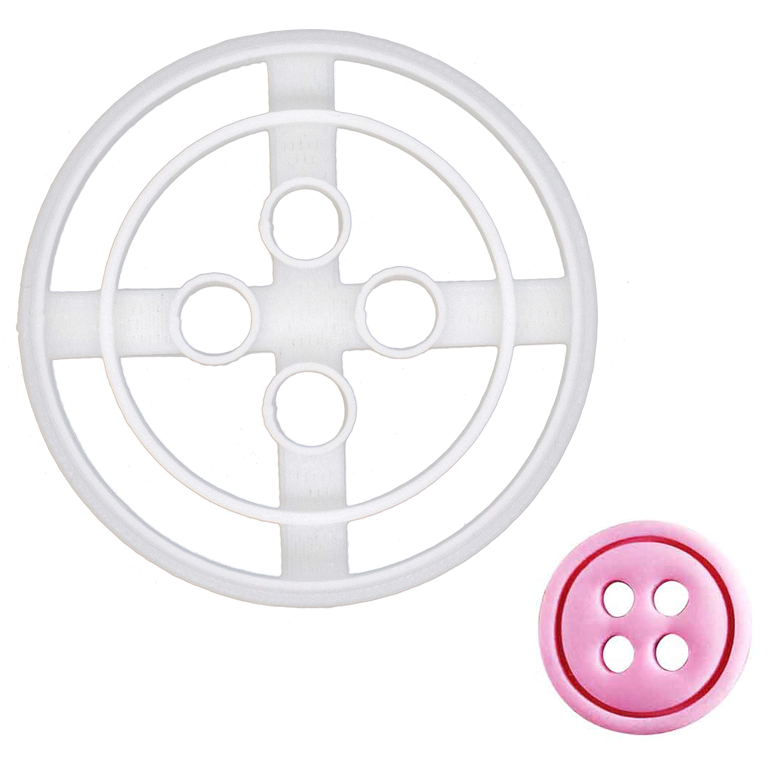 BAKERLOGY Small Button Cookie Cutter - Detailed Biscuit Cutter Design for Baking and Crafts, Ideal on Fondant, Dough, Clay — image 1