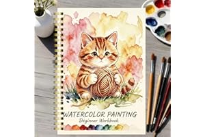 34-Page Watercolor Coloring Planner – 16 Adorable Illustrations with Thick Paper Pages, Skill Tracker & Progress Log for Novi