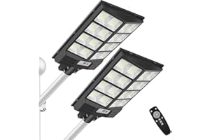 INSDEA 1200W Solar Lights for Outside, Dusk to Dawn LED Solar Street Light Motion Sensor, 100000LM Solar Lights Outdoor Waterproof, Solar Security Flood Lights Outdoor for Garden Yard Patio (2PCS)