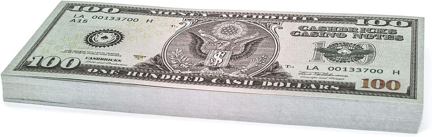 cashbricks 100 x 100 dollar play money banknotes amazoncouk toys
